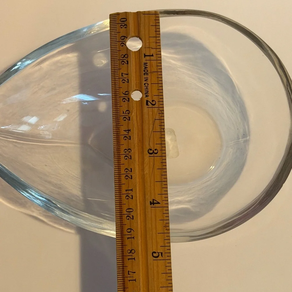 Crate & Barrel Tear Clear Glass Wink Bowl